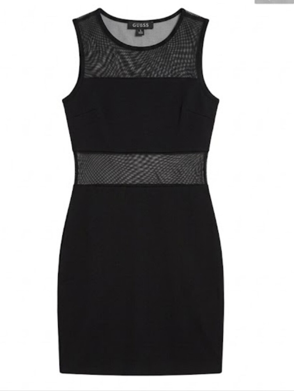 GUESS Black Sheer Mesh Cutout Bodycon Mini Dress Size S